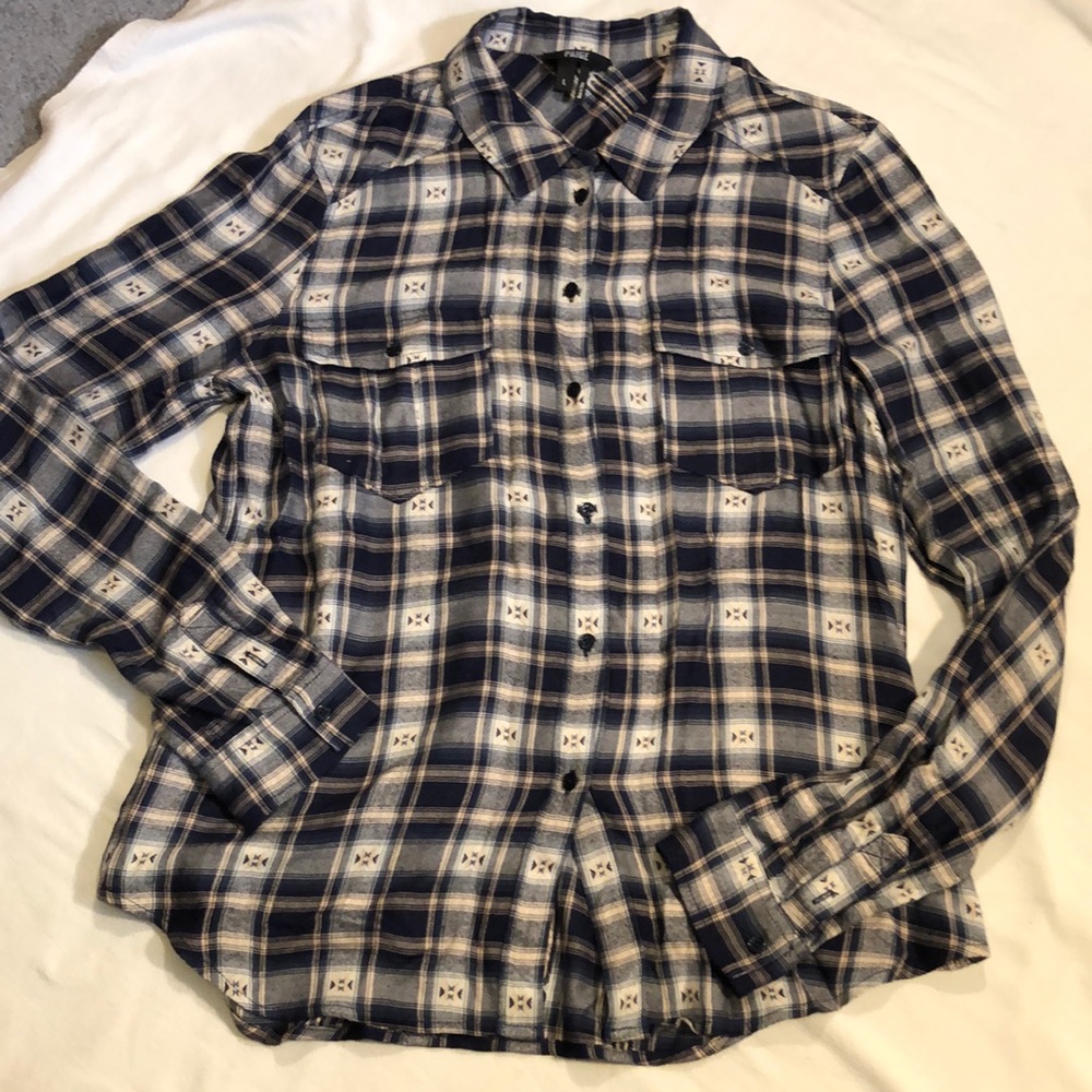 Paige Southwest Pattern Button-down Blouse - L